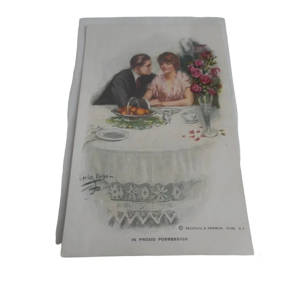 Vintage Postcard vintage couple 1920 used
